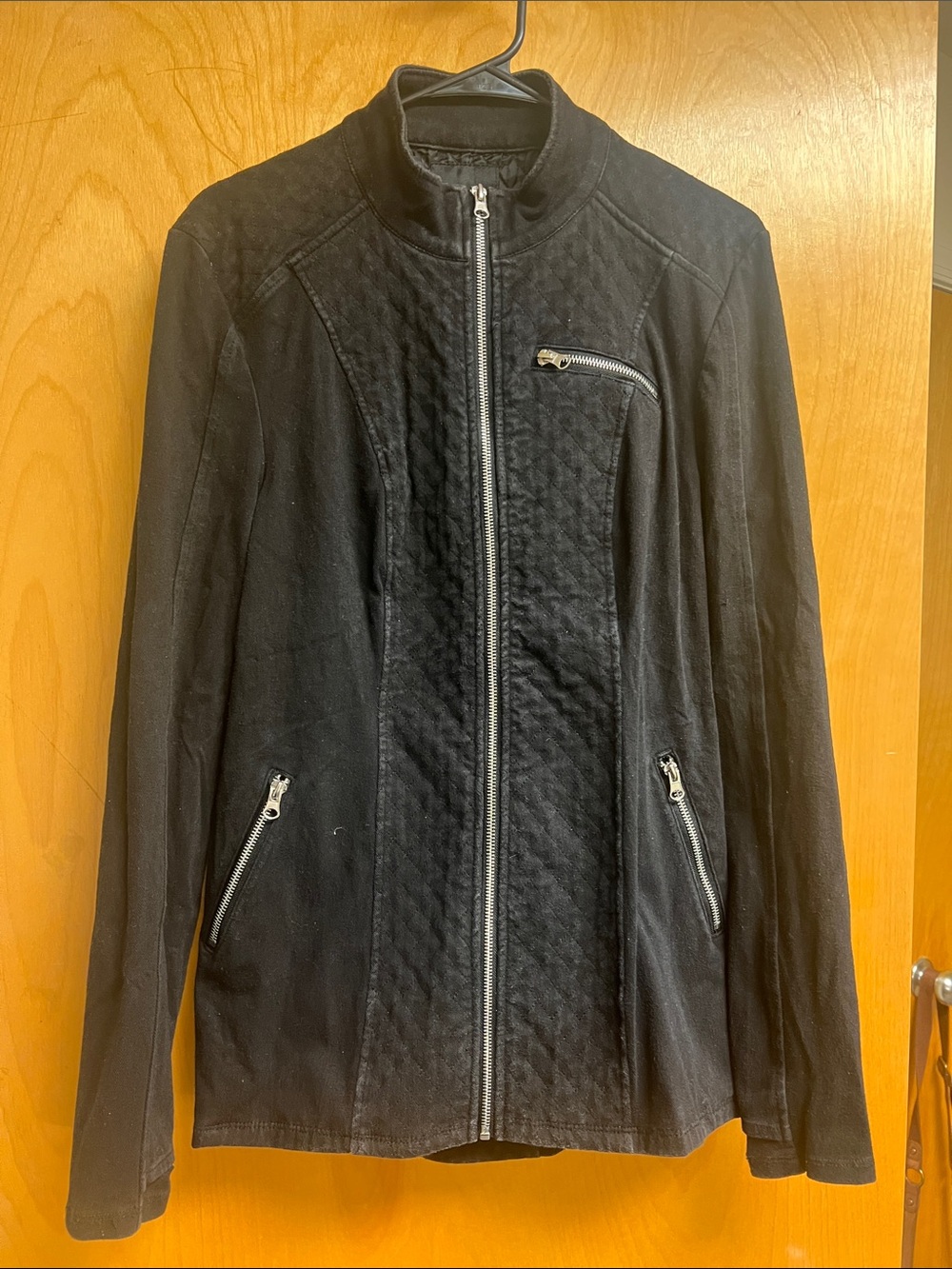 Liverpool Black Quilted Front Jean Jacket